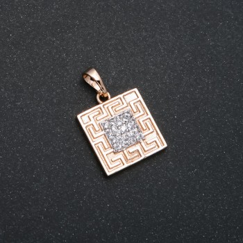 Xuping Pendant with 18K Gold Plating and White Crystals, 23×15 mm diameter +