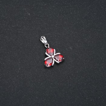 Pendant Xuping Rhodium with Red Crystals, diameter 22x15 mm +