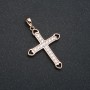 Pendant Xuping 18K Gold Plated Cross with White Crystals, Diameter 37x25 mm +