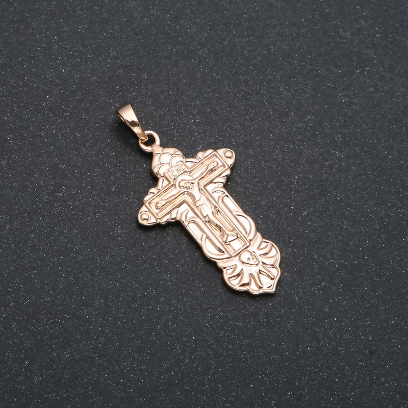 Xuping 18K Gold-Plated Cross Pendant, 35×18 mm