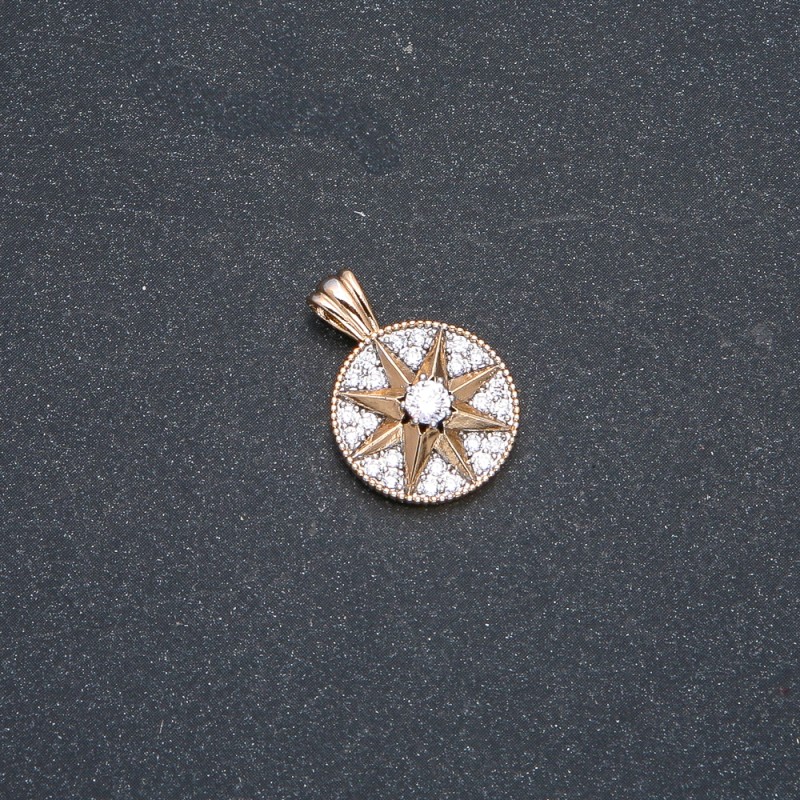 Xuping pendant with 18K gold plating and white crystals, diameter 21×15 mm +