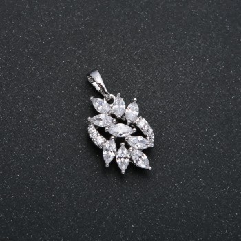 Pendant Xuping rhodium-plated with white crystals, diameter 22x12 mm +