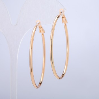Xuping Hoop Earrings with 18K Gold Plating, 2mm Thick, 60mm Diameter