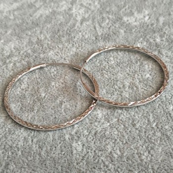 Xuping Rhodium-Plated Hoop Earrings, thickness 1.6 mm, diameter 40 mm