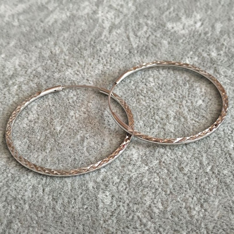 Xuping Rhodium-Plated Hoop Earrings, thickness 1.6 mm, diameter 40 mm