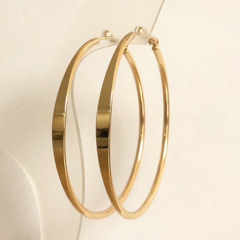 Xuping Hoop Earrings with 18K Gold Plating, Thickness 2.5–4.5 mm, Diameter 64 mm