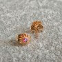 Xuping 18K Gold-Plated Stud Earrings with Raspberry Petrol Crystal, 6.5 mm Diameter
