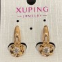 Earrings Xuping 18K Gold Plating with White Crystal, Diameter 22x10 mm +