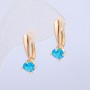 Xuping Earrings with 18K Gold Plating and Blue Crystal, Diameter 22×8 mm +