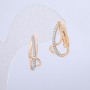 Earrings Xuping 18K Gold Plating with White Crystals, 21×10 mm +