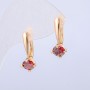 Xuping Earrings 18K Gold Plating with Red Crystal, Diameter 22×8 mm +