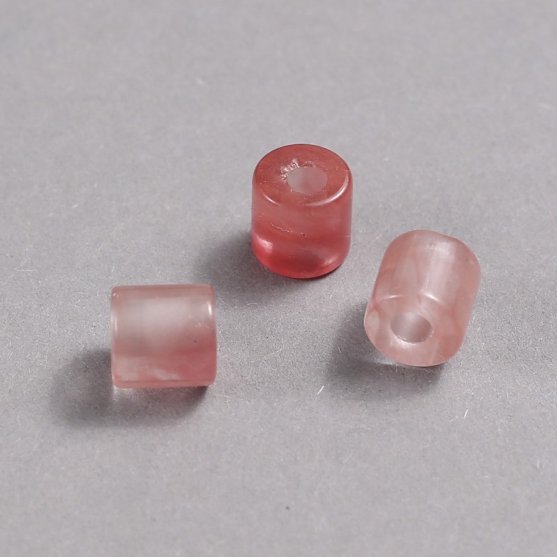 Pandora Bead with Watermelon Tourmaline natural stone 9x9 mm, hole diameter 3.5 mm +