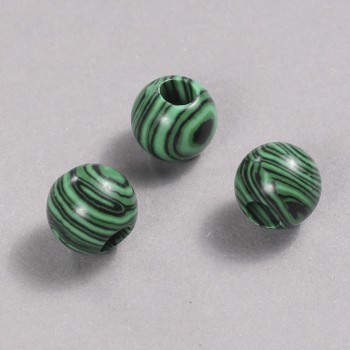 Pandora bead with malachite 14x12mm