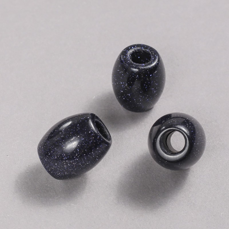 Pandora bead with aventurine 'Blue Sand' Cairo Night 16.5×15.5 mm + -, hole diameter 5.5 mm +