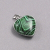 Pendant 'Heart' in a silver-tone setting with Malachite, 26×26 mm diameter