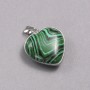 Pendant 'Heart' in a silver-tone setting with Malachite, 26×26 mm diameter