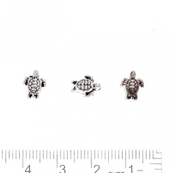 Sea bead finding "Shell" with 1mm hole, metal color 'Silver', packaging 20 g ± 38 pcs