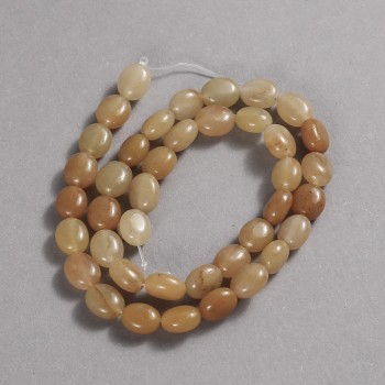 Beads on a thread natural stone Yellow Agate smooth oval, diameter 10×8 mm + -, length 39 cm +