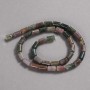 Beads on a strand of natural stone Multicolored Jasper, smooth cylindrical beads, diameter 10×6 mm, length 41 cm ±