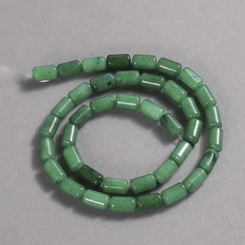 Beads on a thread of natural chrysoprase, smooth cylinders, diameter 10x6 mm + -, length 41 cm +