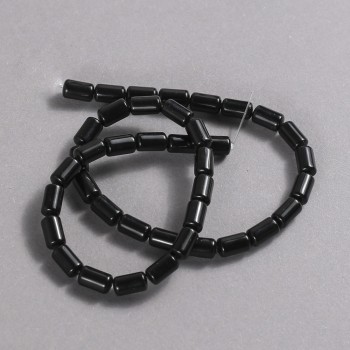 Agate Beads on Thread (Pressed). Smooth Cylinder, diameter 10×6 mm + -, length 41 cm +