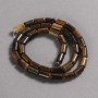 Tiger's Eye Beads on a Natural Stone Thread, Smooth Cylinder, Diameter 10x6 mm, Length 41 cm