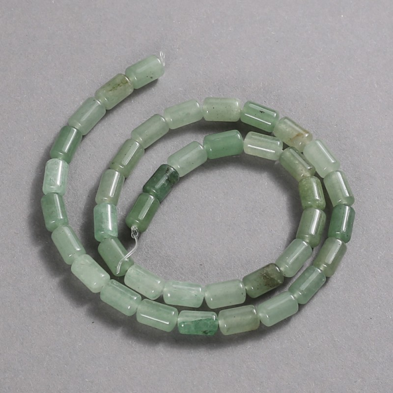 Beads on a thread of natural jade, smooth cylindrical beads, diameter 10×6 mm, length 41 cm