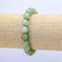 Faceted Jade Bead Bracelet 10mm +/- on Elastic, Jade (name), Diameter 10mm