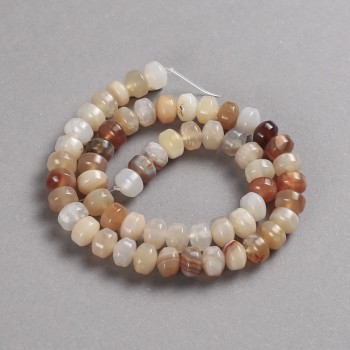 Carnelian Beads on a Thread, Natural Stone, Smooth Rondelle, 9×7mm, Length 39cm