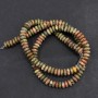 Beads on a strand of natural stone: Jasper, Heliotrope, and Unakite smooth rondelle, 6x3 mm, length 39 cm