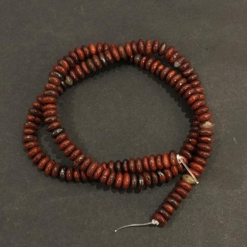 Beads on a strand of natural stone Red Jasper, smooth rondel, diameter 6x3mm + -, length 39cm +