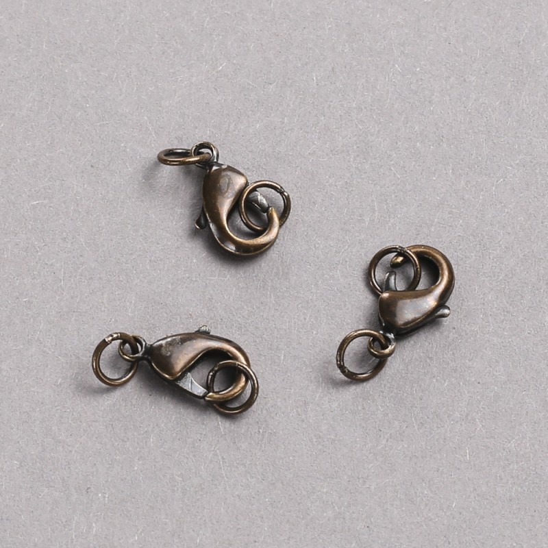 Carabiner clasp 8×12 mm, dark chocolate metal finish