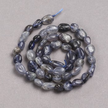 Beads on a thread of natural stone Iolite, faceted, diameter 8x6 mm, length 39 cm