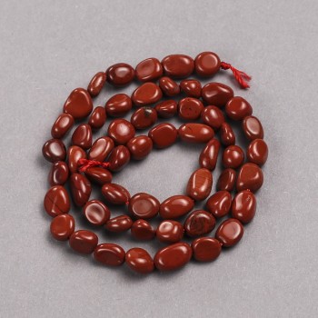 Beads on a thread of natural stone Red Jasper, faceted, diameter 8x6 mm, length 39 cm +-