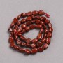 Beads on a thread of natural stone Red Jasper, faceted, diameter 8x6 mm, length 39 cm +-