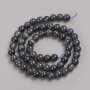 Beads on a thread of natural stone Iolite, smooth round beads, diameter 6.5 mm, length 39 cm