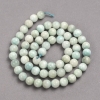 Larimar natural stone beads on a thread, smooth beads, 6mm diameter, 39cm length