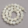 Beads on a thread of natural adularia, smooth spheres, 10 mm diameter + -, length 39 cm +