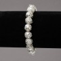 Elastic bracelet with freshwater pearls featuring silver clasps, diameter 9mm ±, length 18cm ±