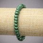 Malachite Elastic Bracelet (pressed), smooth rondels, diameter 8x5 mm, length 18 cm
