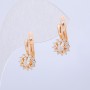 Xuping Earrings with 18K Gold Plating and White Crystals, 16×8 mm +