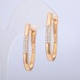 Xuping Earrings 18K Gold Plating with White Crystals, Length 35 mm, Thickness 3.8 mm