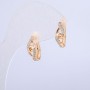 Xuping Earrings with 18K Gold Plating and White Crystals, 15×6 mm Diameter +