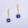 Xuping Earrings with 18K Gold Plating and Blue Crystals, Diameter 10x26 mm +