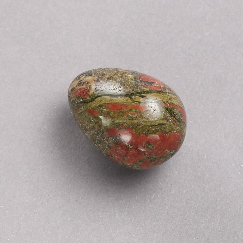 Souvenir Egg - Natural Stone Jasper, Heliotrope, Unakite, diameter 35x25 mm+