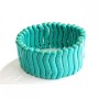 Elastic bracelet with veined green turquoise 'Slim Wave'
