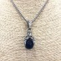 Pendant "Paw with a Ball" blue 45x15 mm + - on a chain, length 70 cm + - silver-colored metal