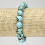 Elastic bracelet with turquoise Imperial Jasper (pressed) bead, 10mm diameter
