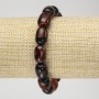 Elastic bracelet made of natural agate, smooth barrel beads, diameter 10x13+