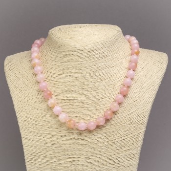 Tinted Quartz Necklace – Smooth Beads, 10 mm diameter, 45 cm length